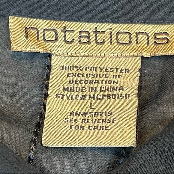 Notations Whimsigoth Sheer Button Up Lace sequins Blouse L Black Academia Witchy - Picture 2 of 7